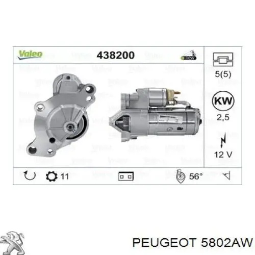 5802AW Peugeot/Citroen motor de arranco