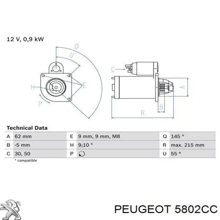 5802CC Peugeot/Citroen стартер