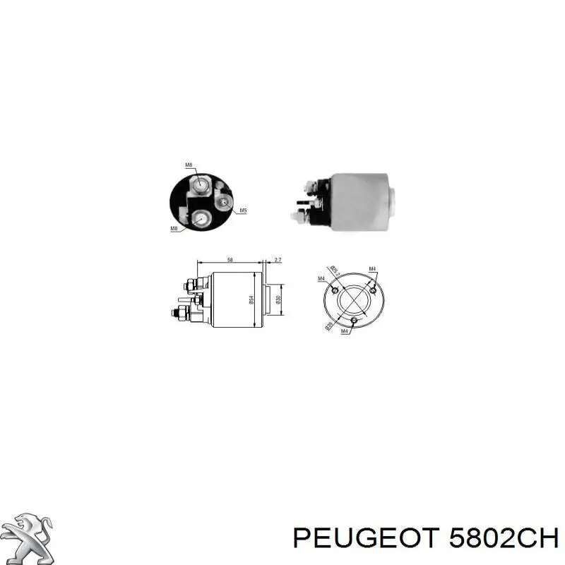Стартер двигателя Peugeot/Citroen 5802E7