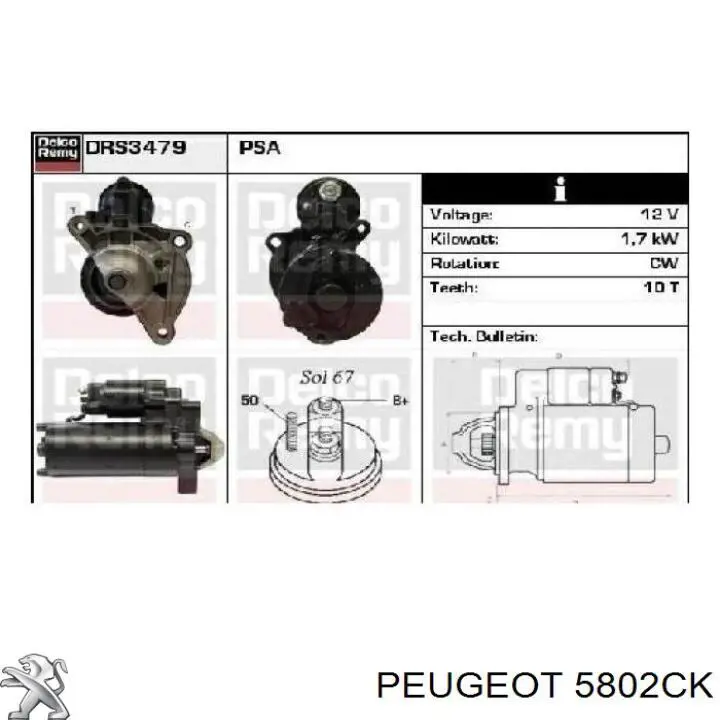 5802CK Peugeot/Citroen стартер