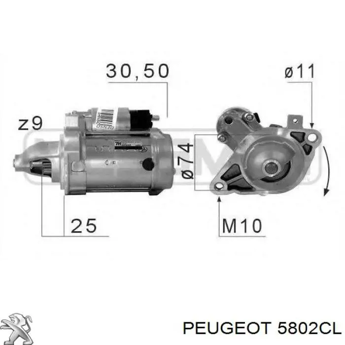 Купить 5802CL Peugeot/Citroen Стартер