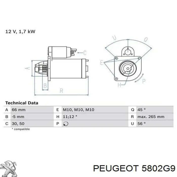 5802G9 Peugeot/Citroen стартер