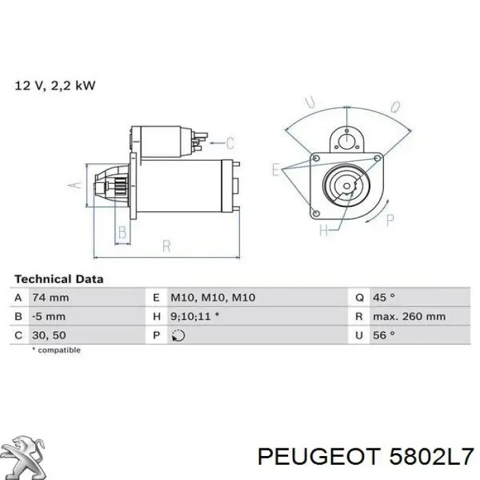 5802L7 Peugeot/Citroen стартер