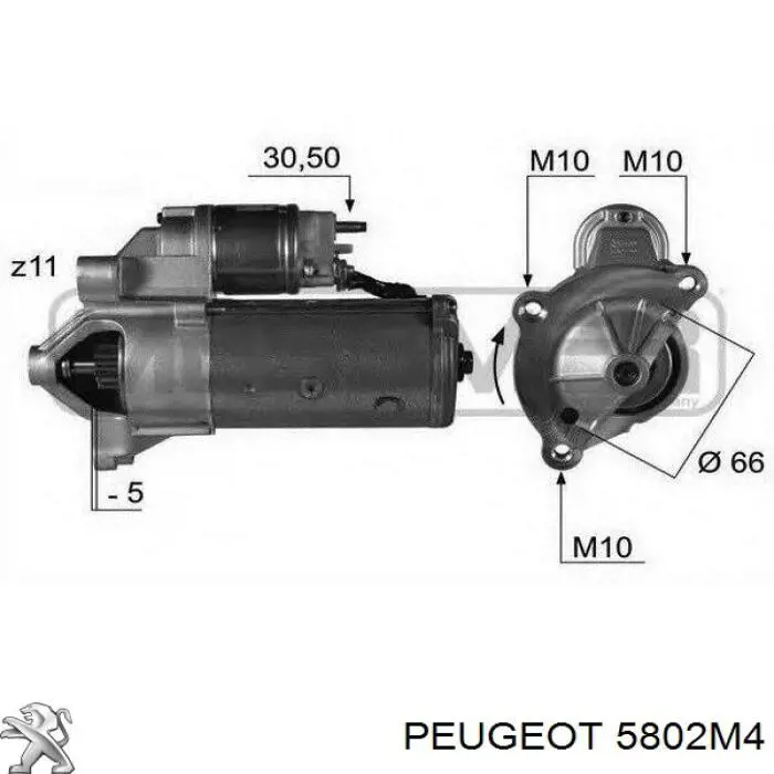 Стартер Peugeot/Citroen 5802M4 цена, от 63.34 USD