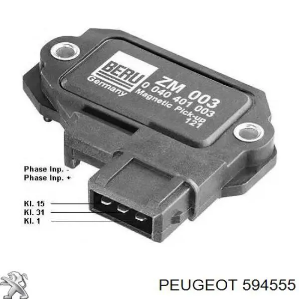 594555 Peugeot/Citroen модуль зажигания (коммутатор)