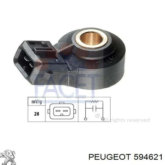 Sensor de detonaciones 594621 Peugeot/Citroen