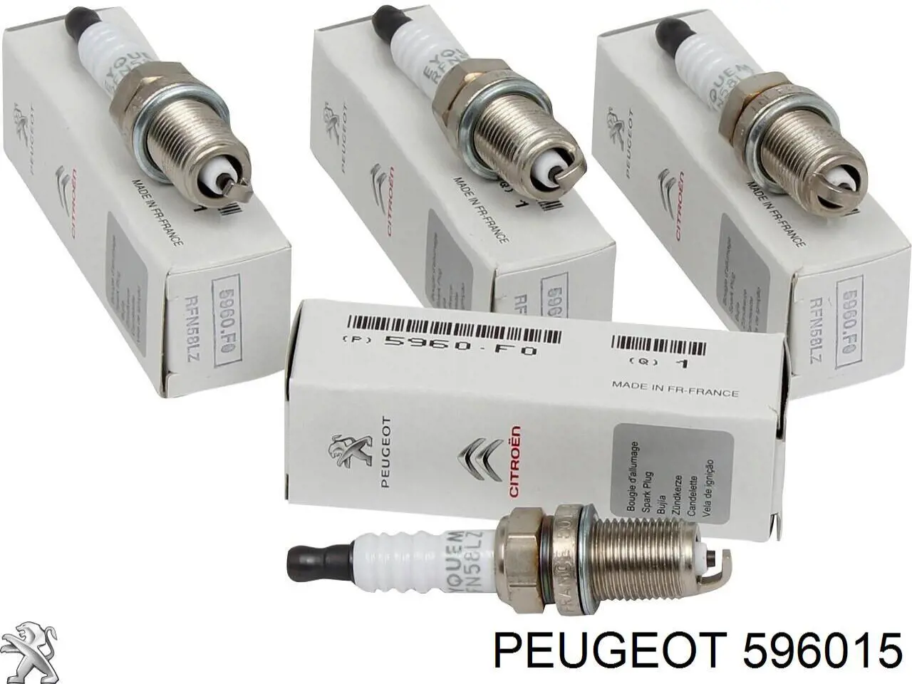 596015 PEUGEOT Bujía original y equivalente