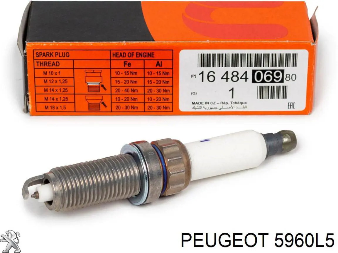 Свечи зажигания 5960L5 Peugeot/Citroen