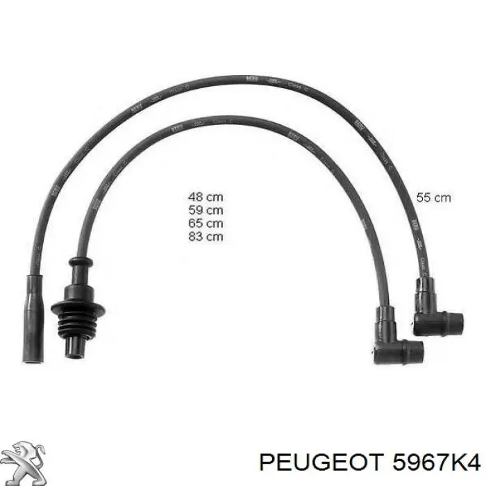 Провода высоковольтные, комплект Peugeot/Citroen 5967K4