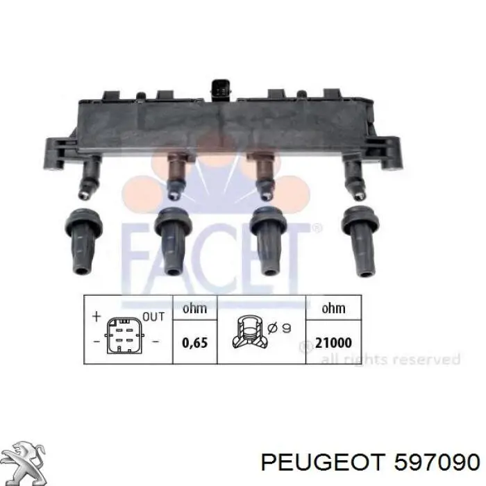 Купить 597090 Peugeot/Citroen Катушка зажигания