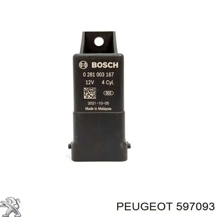 Купить 597093 Peugeot/Citroen Реле свечей накала