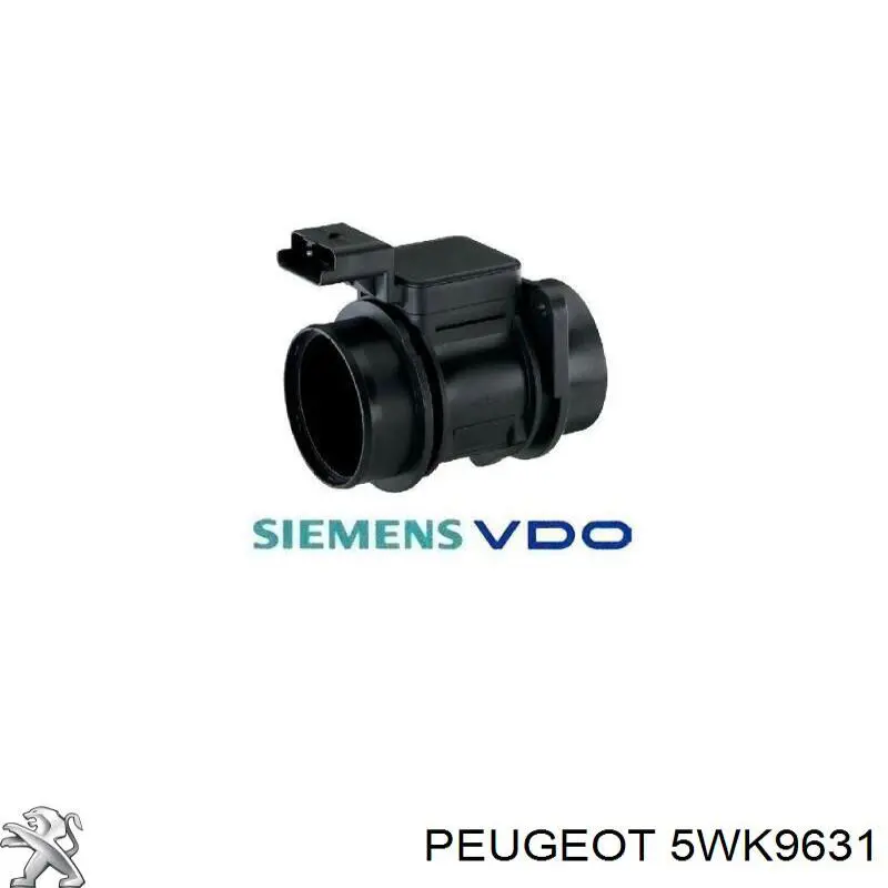5WK9631 Peugeot/Citroen sensor de fluxo (consumo de ar, medidor de consumo M.A.F. - (Mass Airflow))