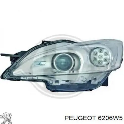 6206W5 Peugeot/Citroen фара правая