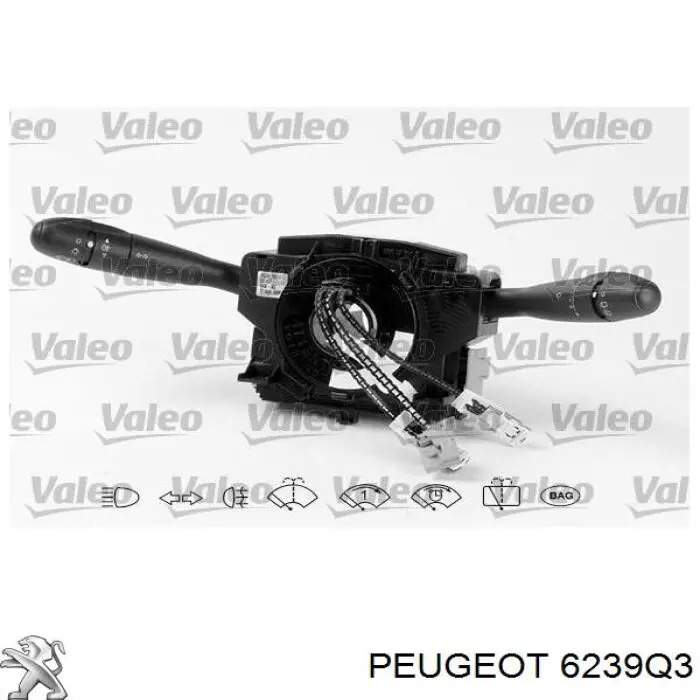 6239Q3 PEUGEOT Conmutador columna dirección original y equivalente