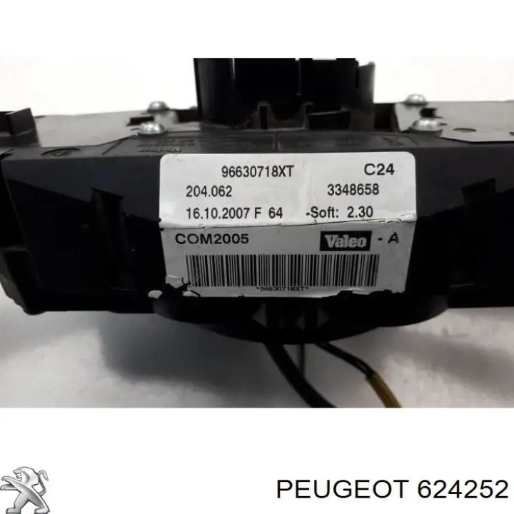 624252 Peugeot/Citroen comutador instalado na coluna da direção, montado