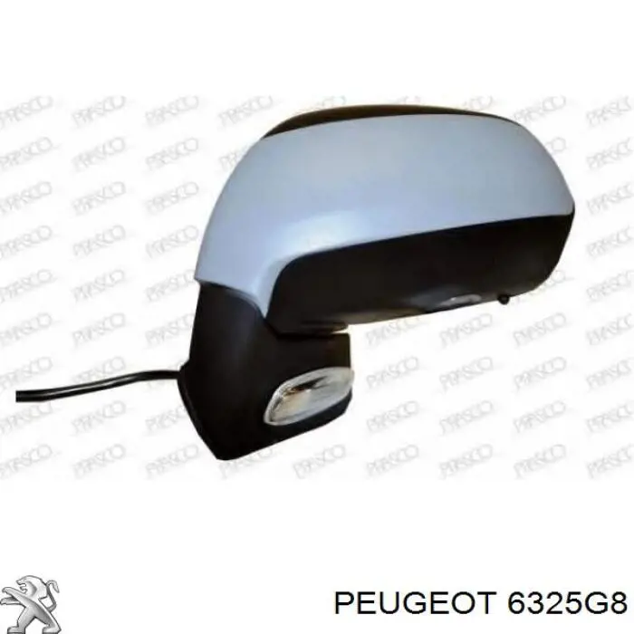 Lámpara de espejo retrovisor 6325G8 Peugeot/Citroen