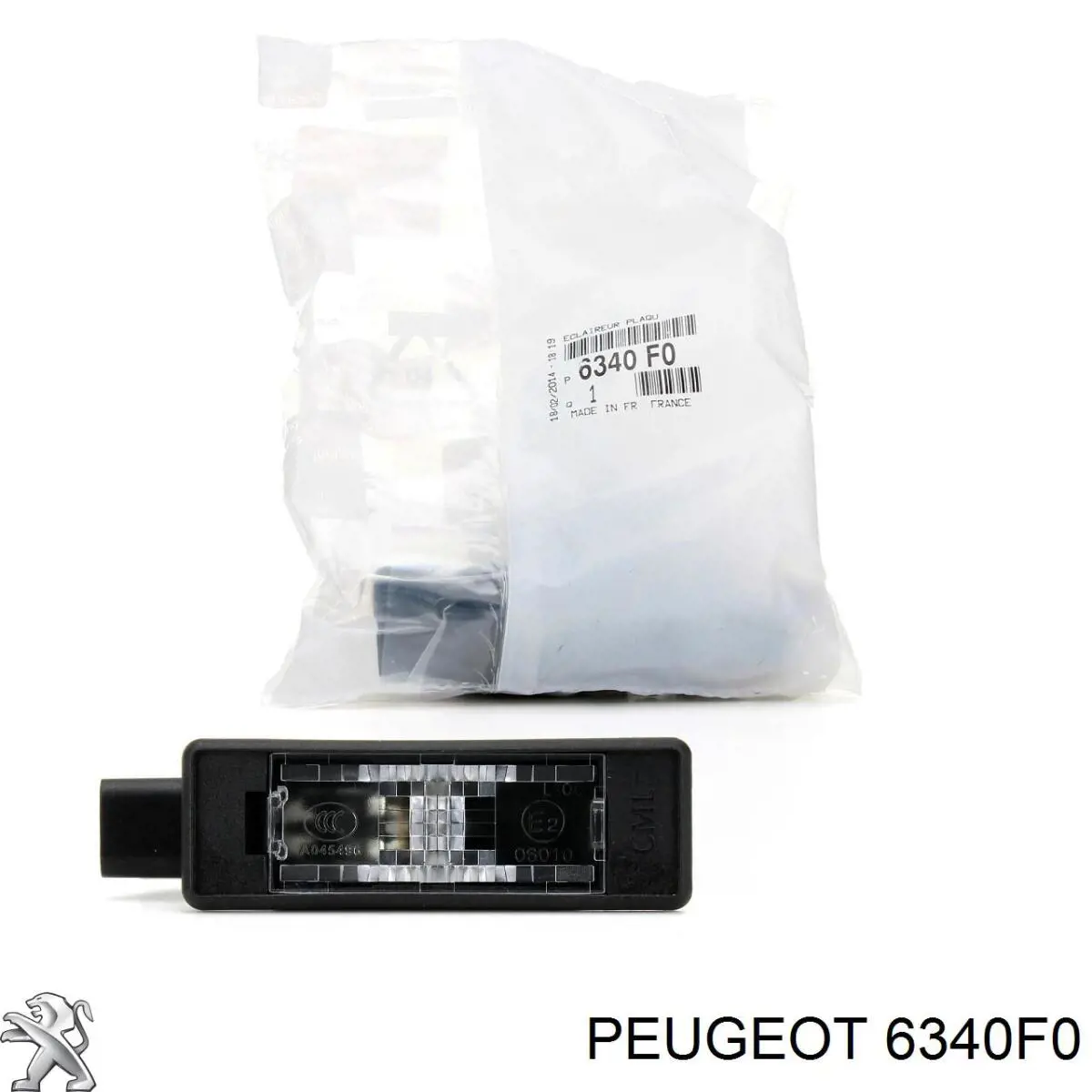 6340F0 Peugeot/Citroen lanterna da luz de fundo de matrícula traseira