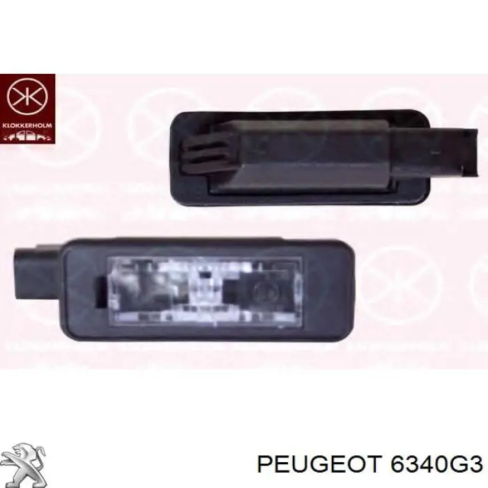 6340G3 Peugeot/Citroen lanterna da luz de fundo de matrícula traseira