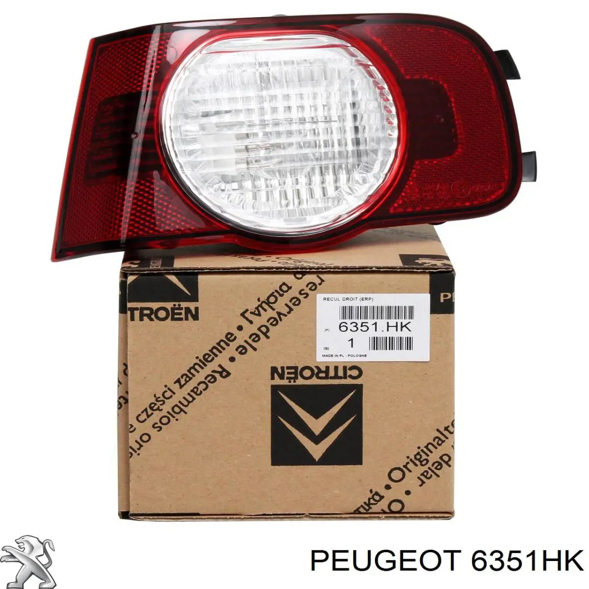 6351HK Peugeot/Citroen lanterna do pára-choque traseiro direito
