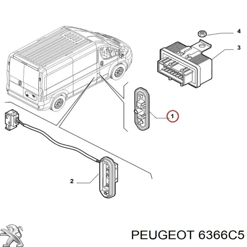 Купить 6366C5 Peugeot/Citroen Датчик закрывания дверей (концевой выключатель), сдвижной двери, на кузове