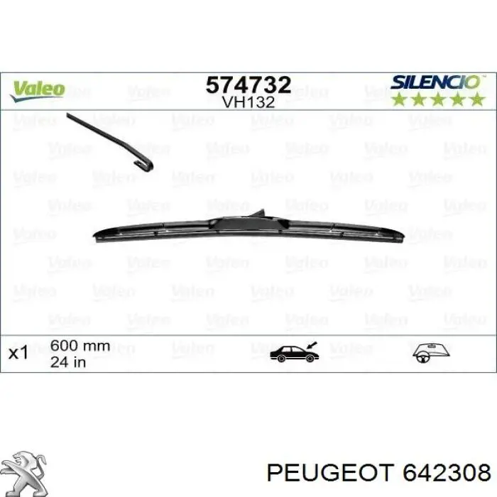 Limpiaparabrisas de luna delantera conductor 642308 Peugeot/Citroen