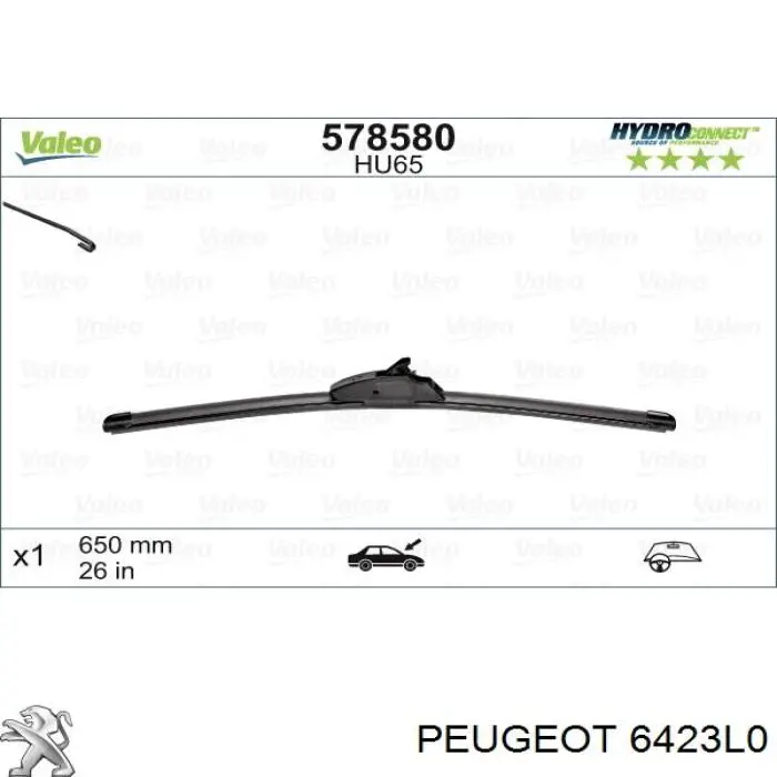 6423L0 Peugeot/Citroen Щетка-дворник лобового стекла, водительская