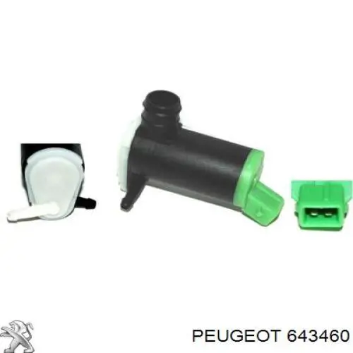 643460 Peugeot/Citroen bomba de motor de fluido para lavador de vidro dianteiro