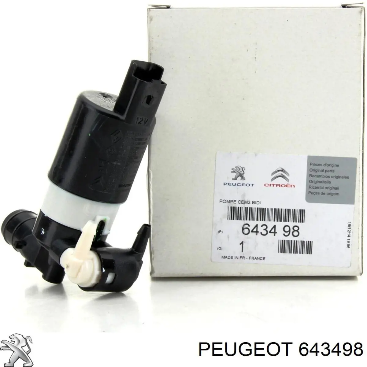 643498 Peugeot/Citroen насос-мотор омывателя стекла переднего