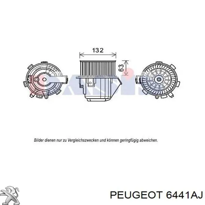 Motor eléctrico, ventilador habitáculo 6441AJ Peugeot/Citroen