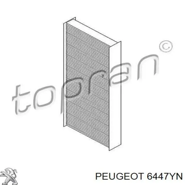 Фильтр воздушный отопителя Peugeot/Citroen 6447YN цена, от 10.10 USD