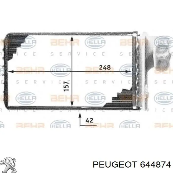 Радиатор печки (отопителя) Peugeot/Citroen 644874 цена, от 28.12 USD