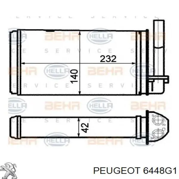 Купить 6448G1 Peugeot/Citroen Радиатор печки
