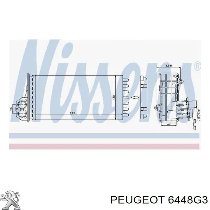 Радиатор отопителя Peugeot/Citroen 6448G3