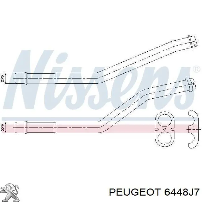 Шланг радиатора отопителя/печки, сдвоенный Peugeot/Citroen 6448J7 цена, от 7.59 USD