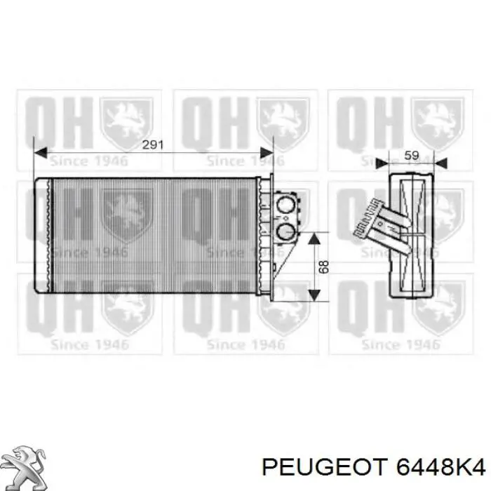 Радиатор печки 6448K4 Peugeot/Citroen