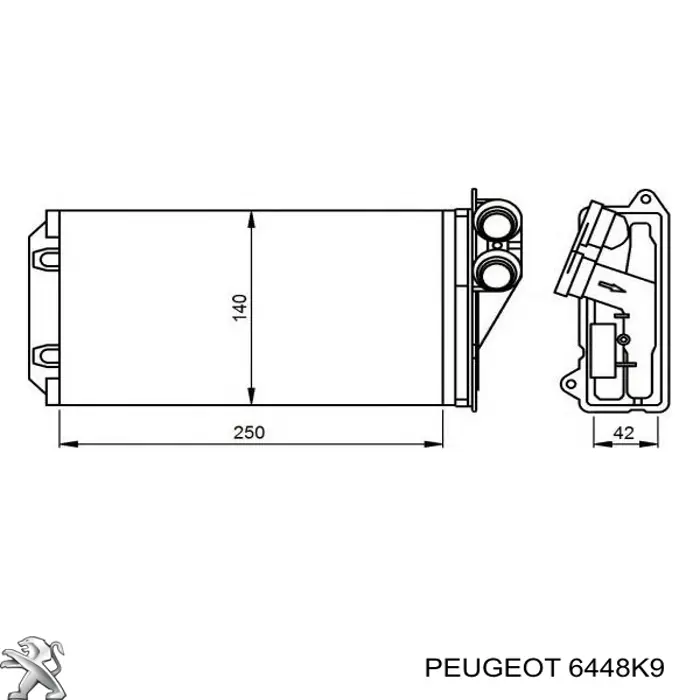 6448K9 Peugeot/Citroen радиатор печки