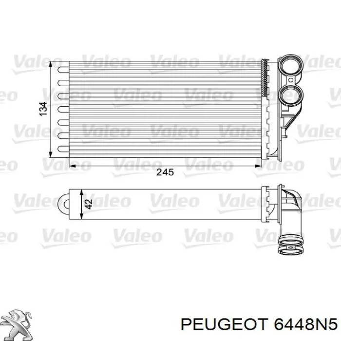 Radiador de calefacción 6448N5 Peugeot/Citroen