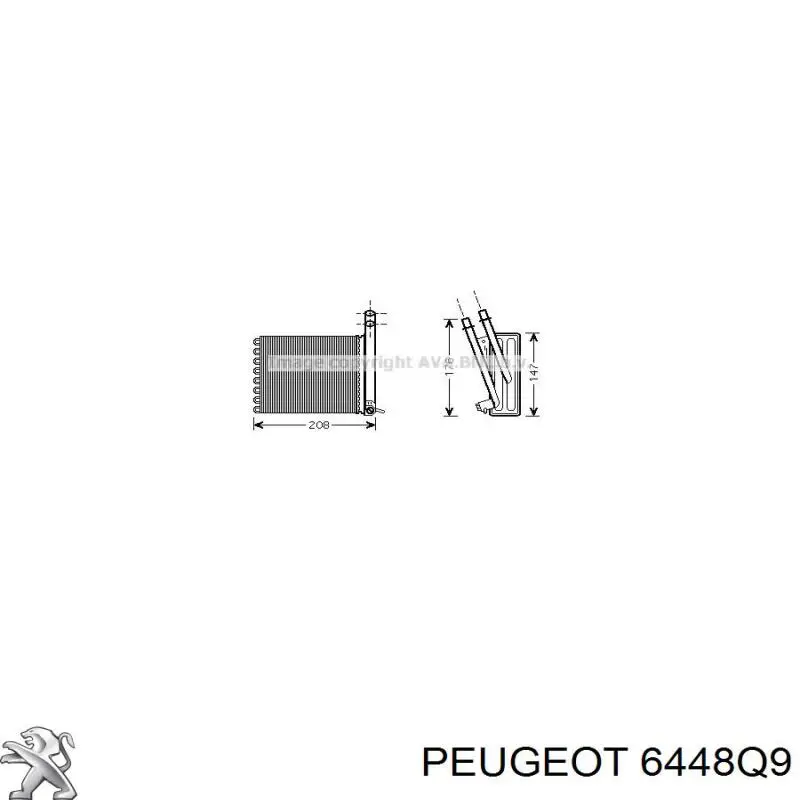 Radiador de calefacción trasero 6448Q9 Peugeot/Citroen