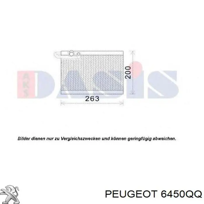 6450QQ PEUGEOT Evaporador de aire acondicionado original y equivalente