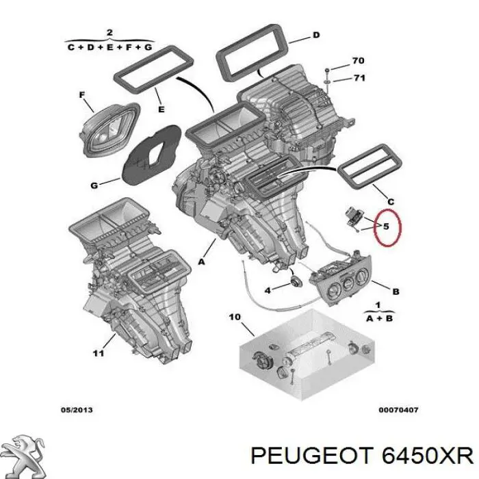 Resitencia, ventilador habitáculo 6450XR Peugeot/Citroen