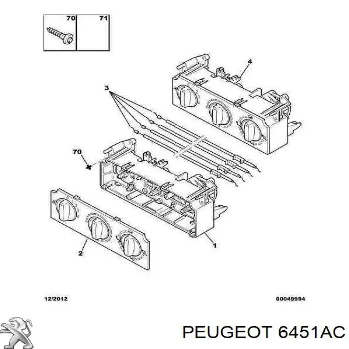 Регулятор вентилятора отопителя Peugeot/Citroen 6451AC цена, от 54.47 USD