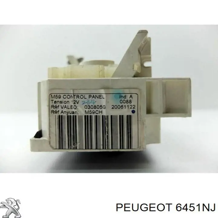 Unidad de control, calefacción/ventilacion 6451NJ Peugeot/Citroen