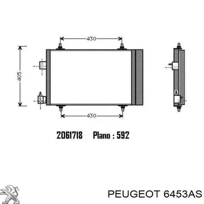 Condensador aire acondicionado 6453AS Peugeot/Citroen