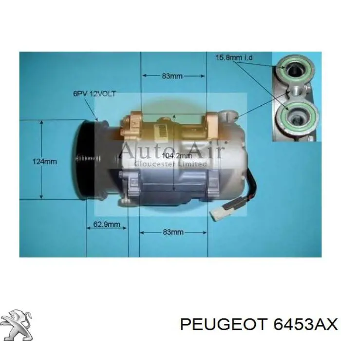 6453AX Peugeot/Citroen компрессор кондиционера