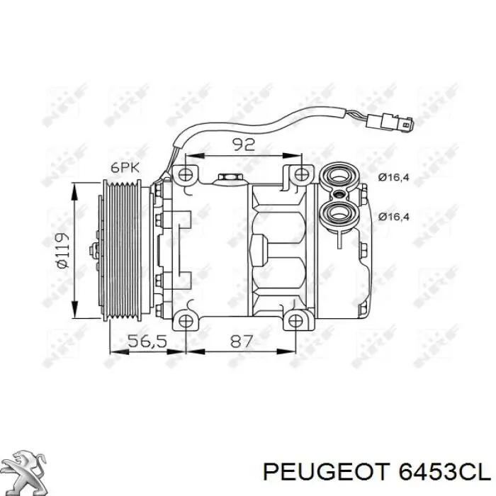 6453CL Peugeot/Citroen compressor de aparelho de ar condicionado