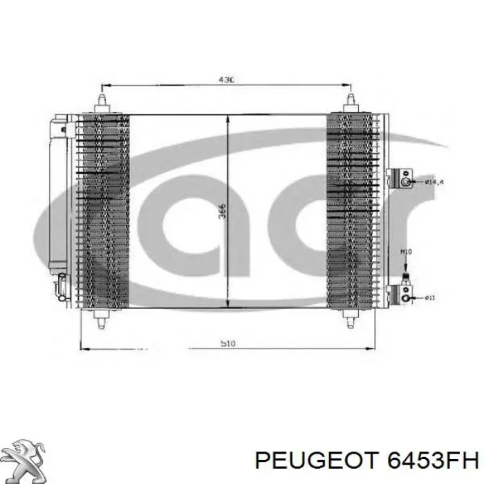 6453FH Peugeot/Citroen радиатор кондиционера