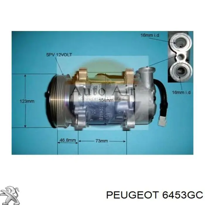 6453GC Peugeot/Citroen компрессор кондиционера