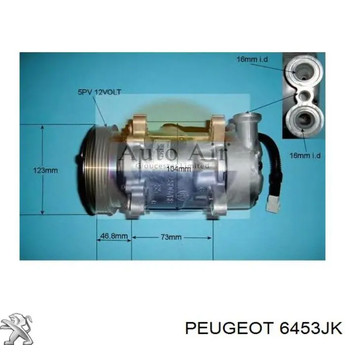 Компрессор кондиционера 6453JK Peugeot/Citroen