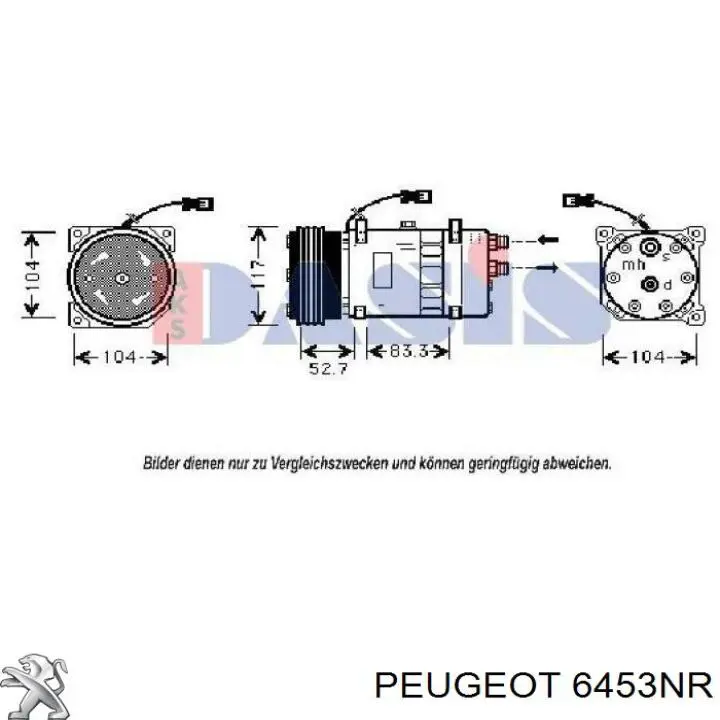 Компрессор кондиционера 6453NR Peugeot/Citroen