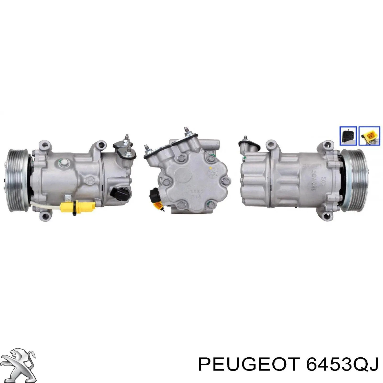 Compresor de aire acondicionado 6453QJ Peugeot/Citroen